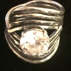 Sterling silver cz ring.  Size 9
